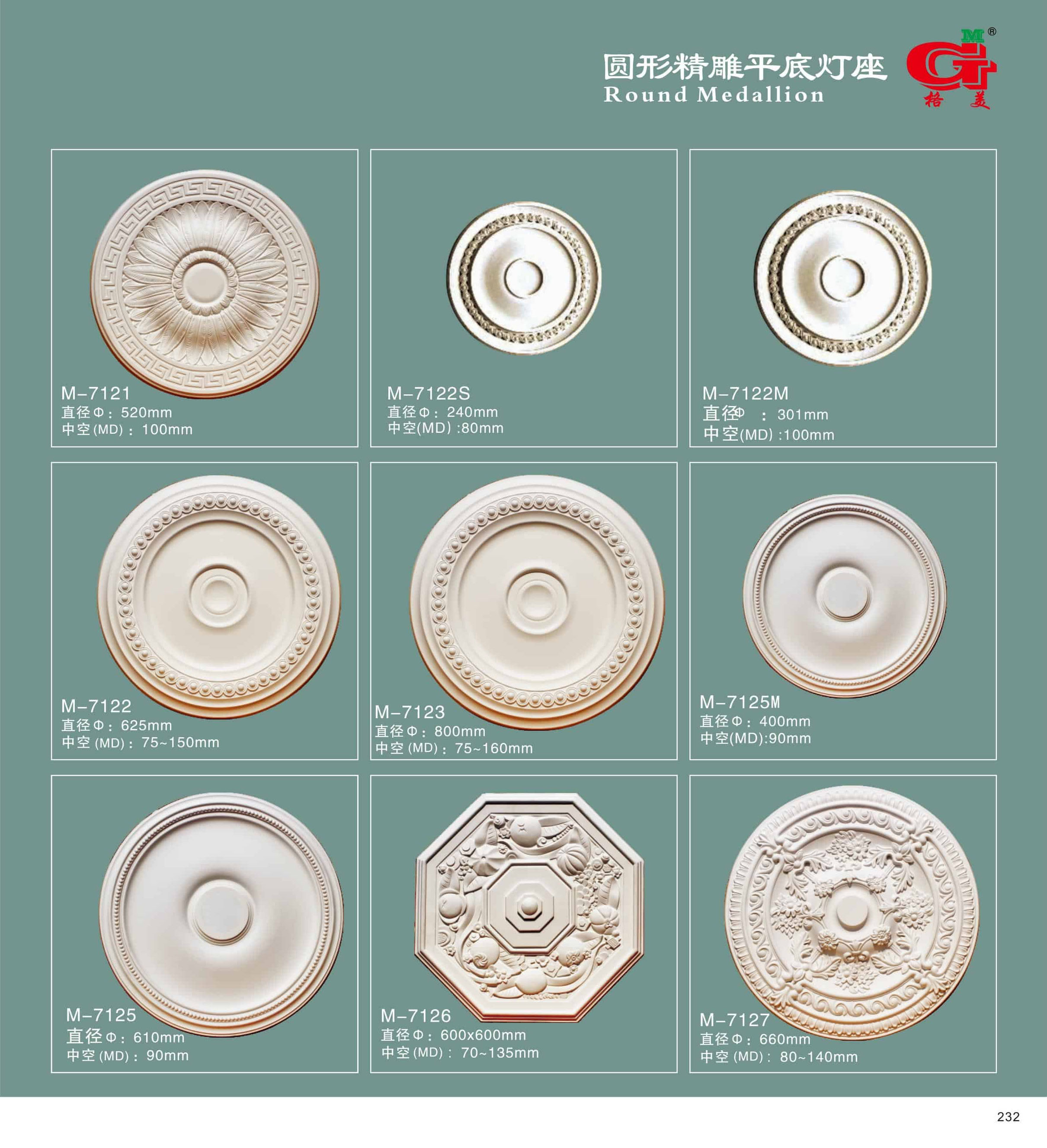 圆形精雕平底灯座