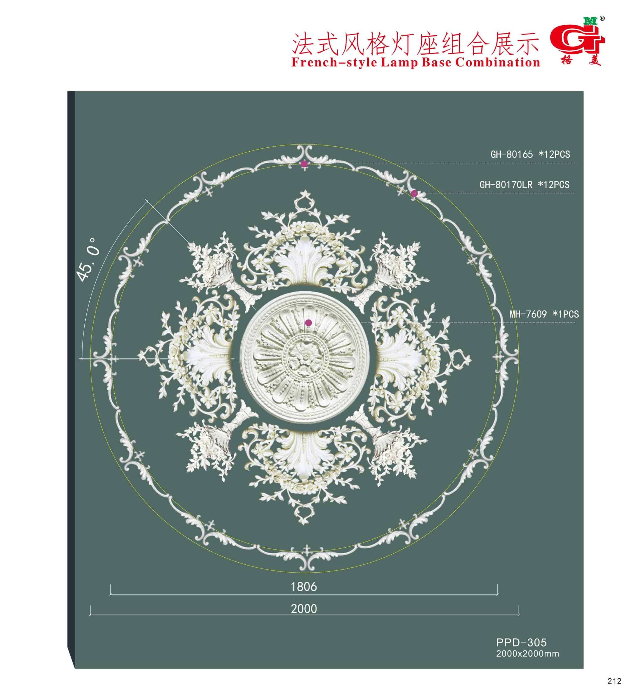法式风格组合灯座
