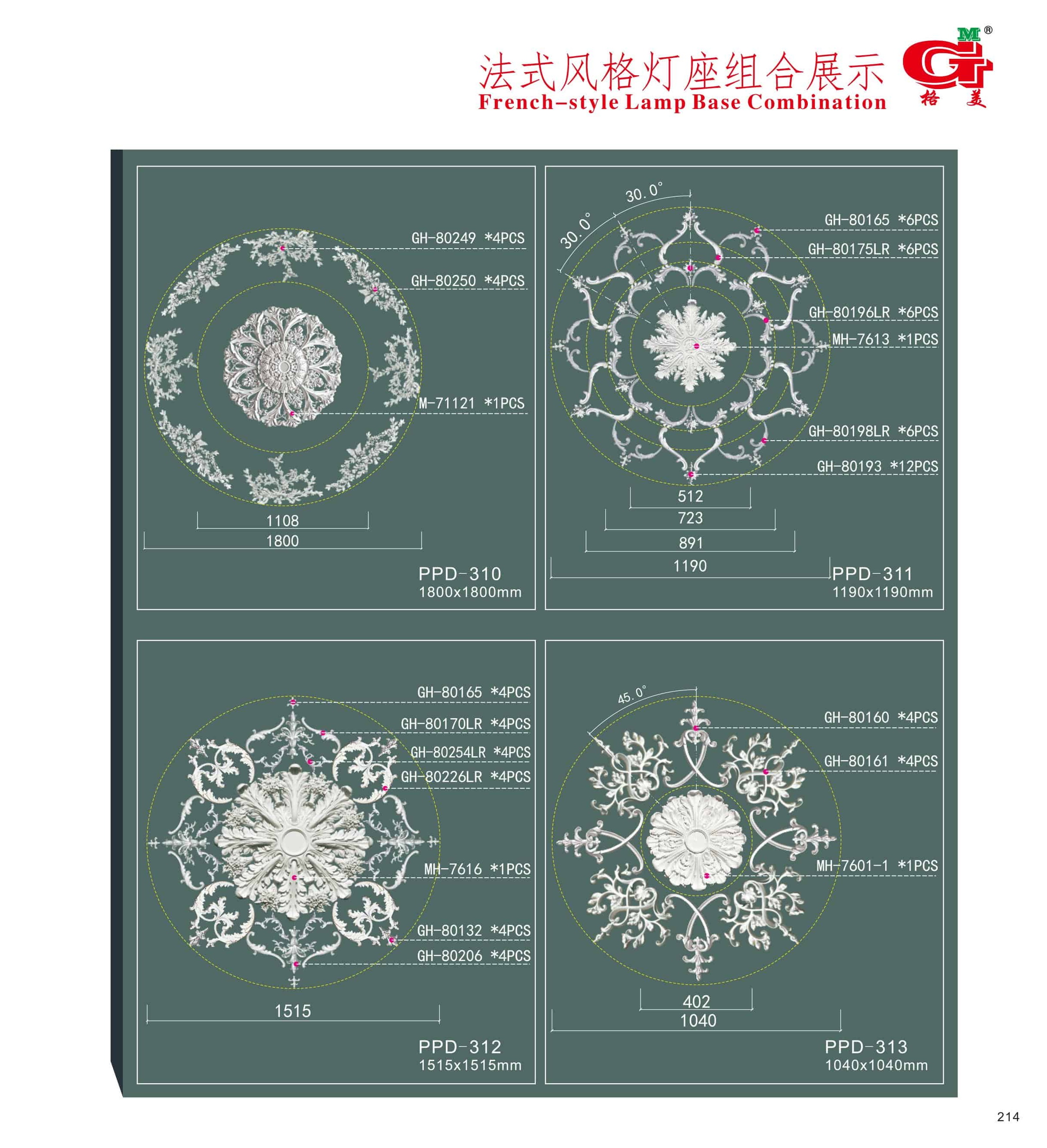 法式风格组合灯座