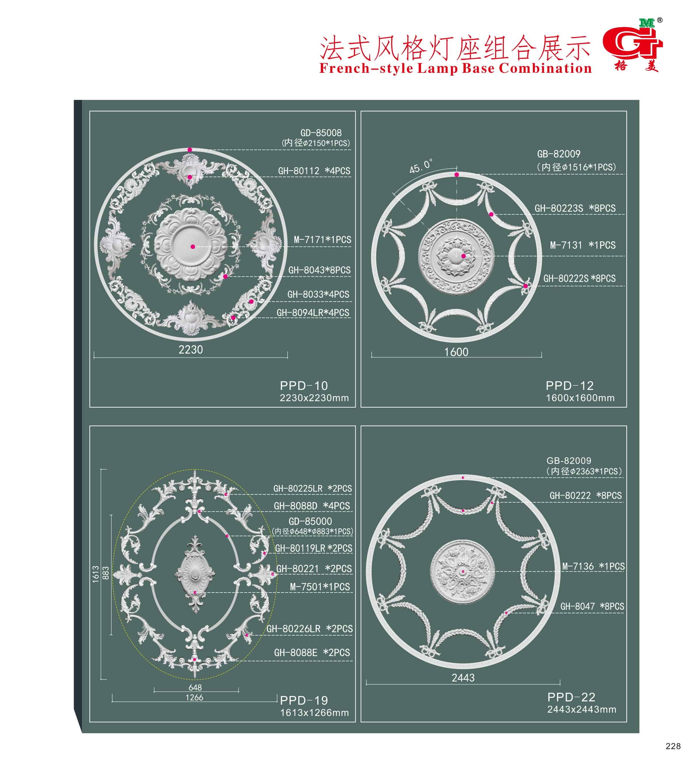 法式风格组合灯座